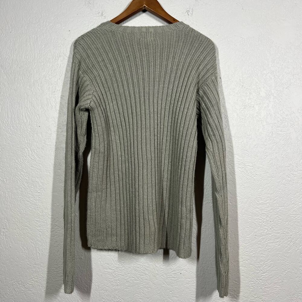 Vintage 90s CK Calvin Klein Jeans V Neck Ribbed Knit Top Sweater Long Sleeve - M - Picture 3 of 4